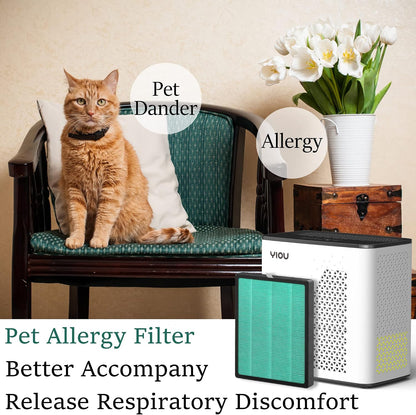 Air Purifier R1 Replacement Filter, 3-in-1 Pre-Filter, True HEPA Filter, High-Efficient Activated Carbon Filter(Pet Allergy),Deep Green