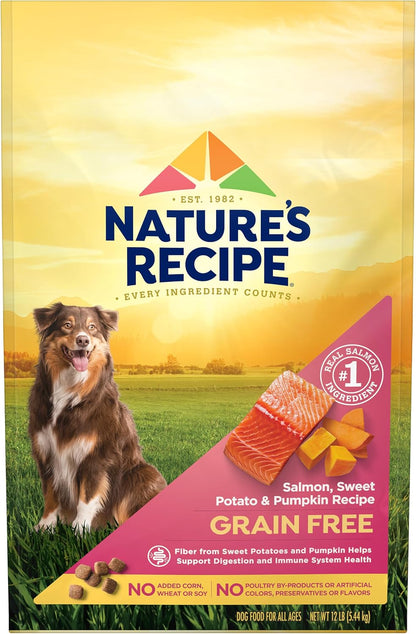 Grain Free Dry Dog Food, Salmon, Sweet Potato & Pumpkin Recipe, 12 lb. Bag