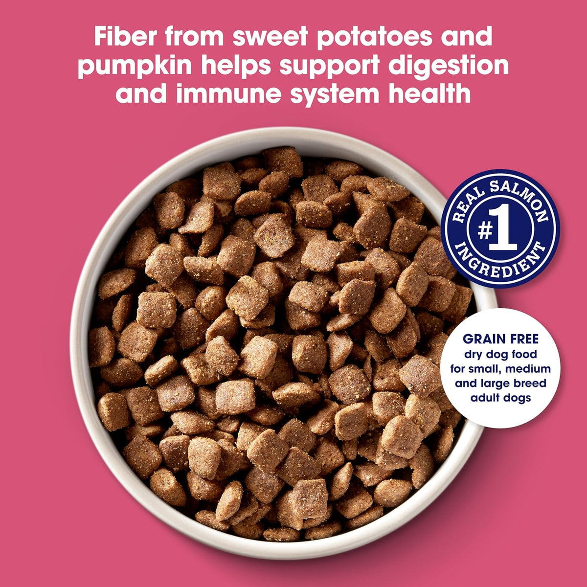 Grain Free Dry Dog Food, Salmon, Sweet Potato & Pumpkin Recipe, 12 lb. Bag