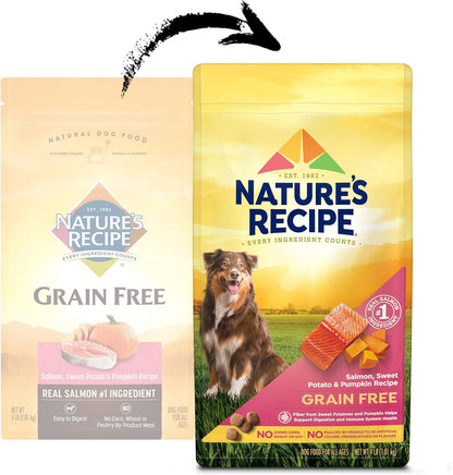 Grain Free Dry Dog Food, Salmon, Sweet Potato & Pumpkin Recipe, 12 lb. Bag