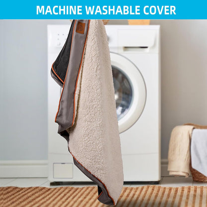 Washable Orthopedic Large Dog Bed with Removable Cover, Pet Bed Mat | Big Waterproof Dog Crate Bed, Egg Crate Foam Support, Anti-Slip Bottom, Easy-Clean, Soft Plush Dog Beds Large Sized Dog, Grey