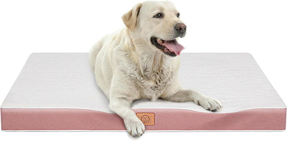 Washable Orthopedic Large Dog Bed with Removable Cover, Pet Bed Mat | Big Waterproof Dog Crate Bed, Egg Crate Foam Support, Anti-Slip Bottom, Easy-Clean, Soft Plush Dog Beds Large Sized Dog, Grey