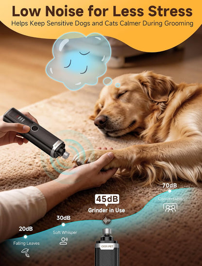 Dog Nail Grinder Whisper Quiet & Safe for Sensitive Dogs and Cats