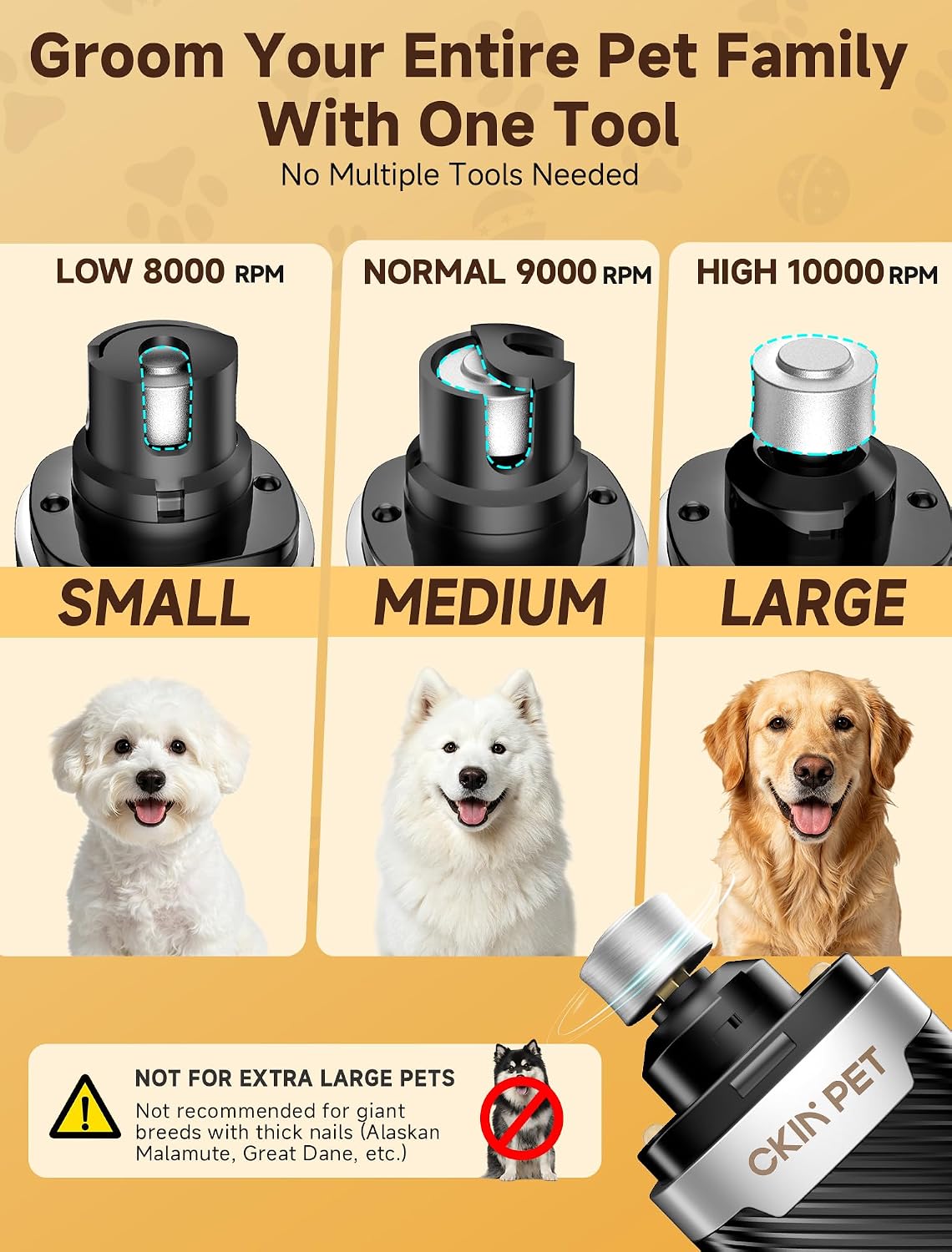Dog Nail Grinder Whisper Quiet & Safe for Sensitive Dogs and Cats