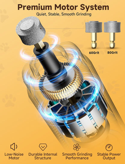 Dog Nail Grinder Whisper Quiet & Safe for Sensitive Dogs and Cats