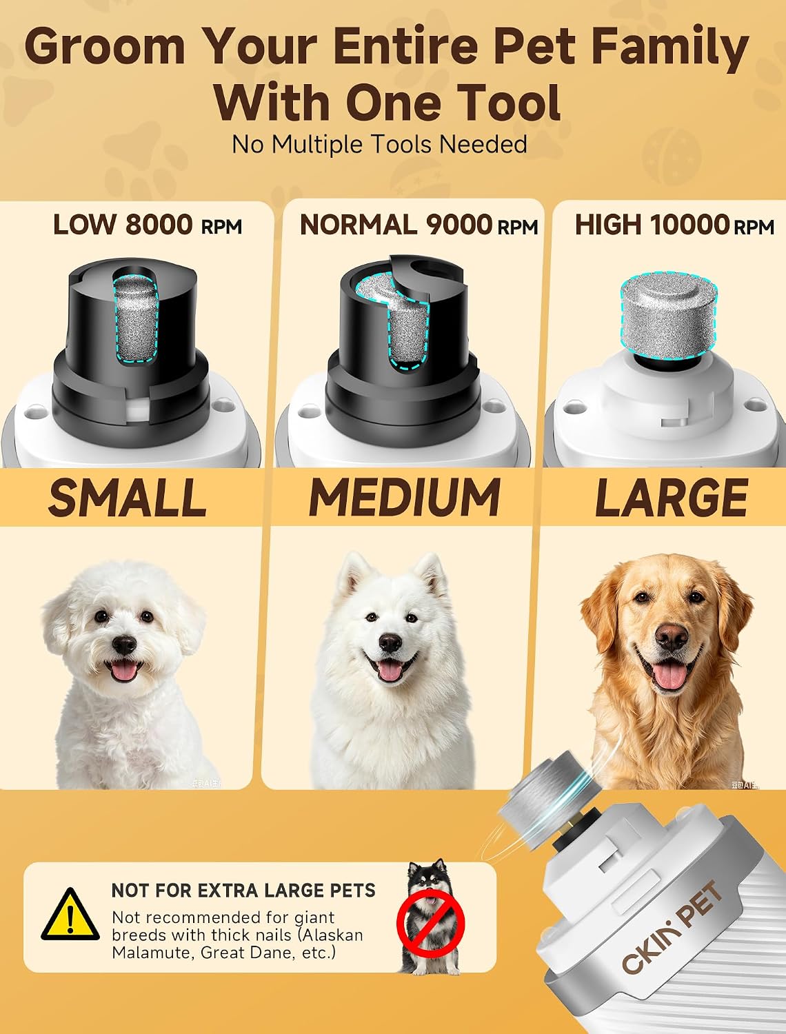 Dog Nail Grinder Whisper Quiet & Safe for Sensitive Dogs and Cats
