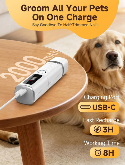 Dog Nail Grinder Whisper Quiet & Safe for Sensitive Dogs and Cats