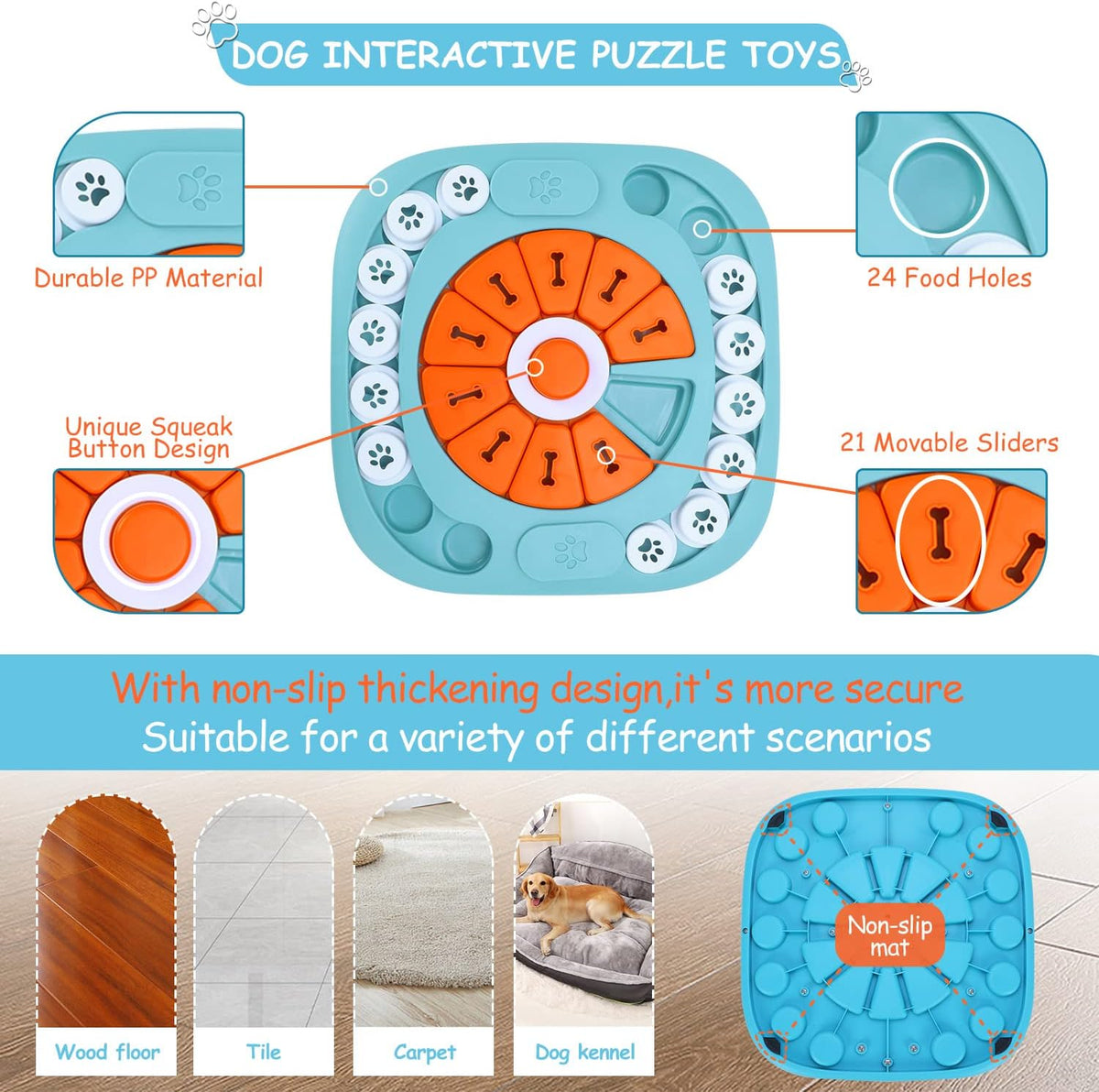 Interactive Dog Treat Puzzle Toys for IQ Training&Mental Stimulating