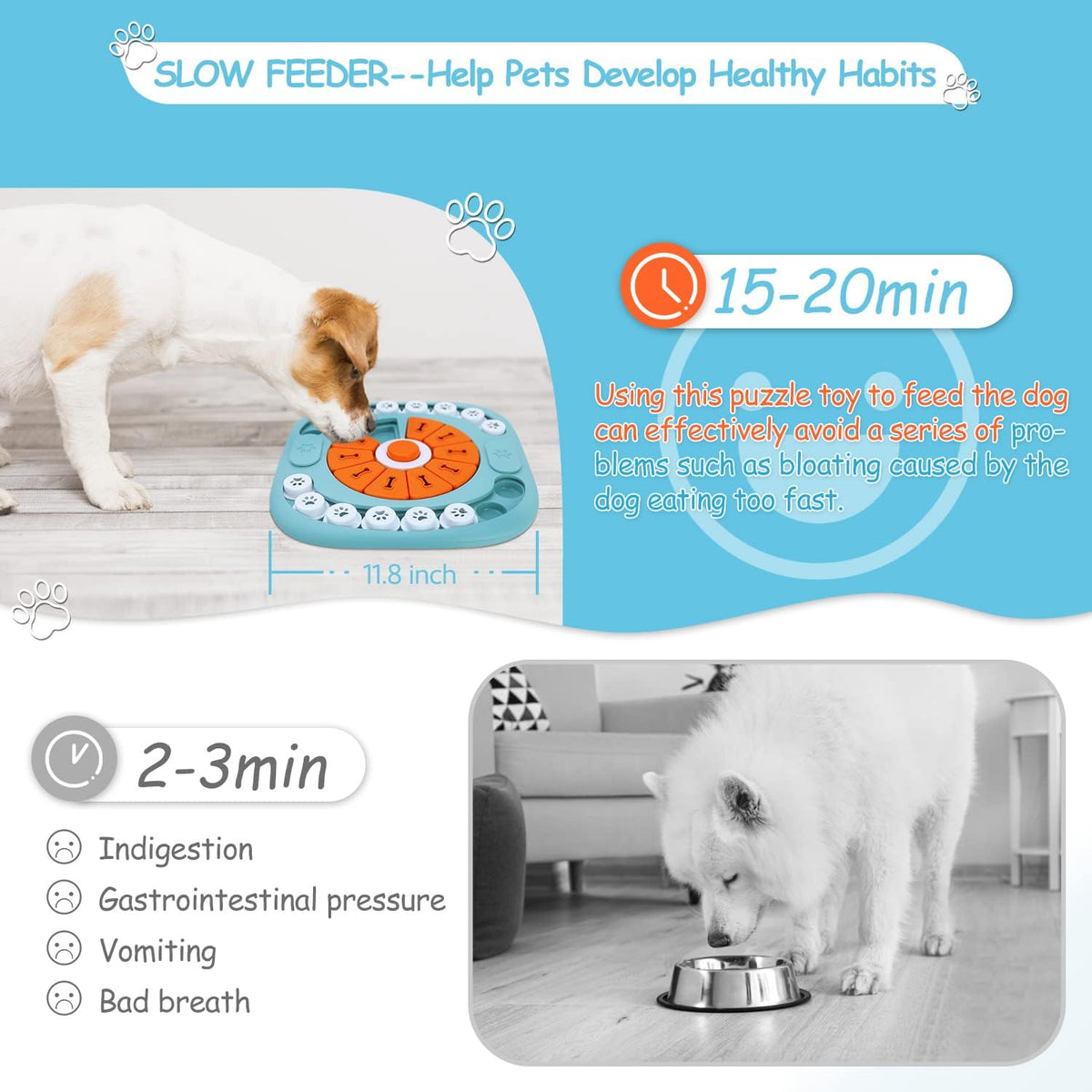 Interactive Dog Treat Puzzle Toys for IQ Training&Mental Stimulating