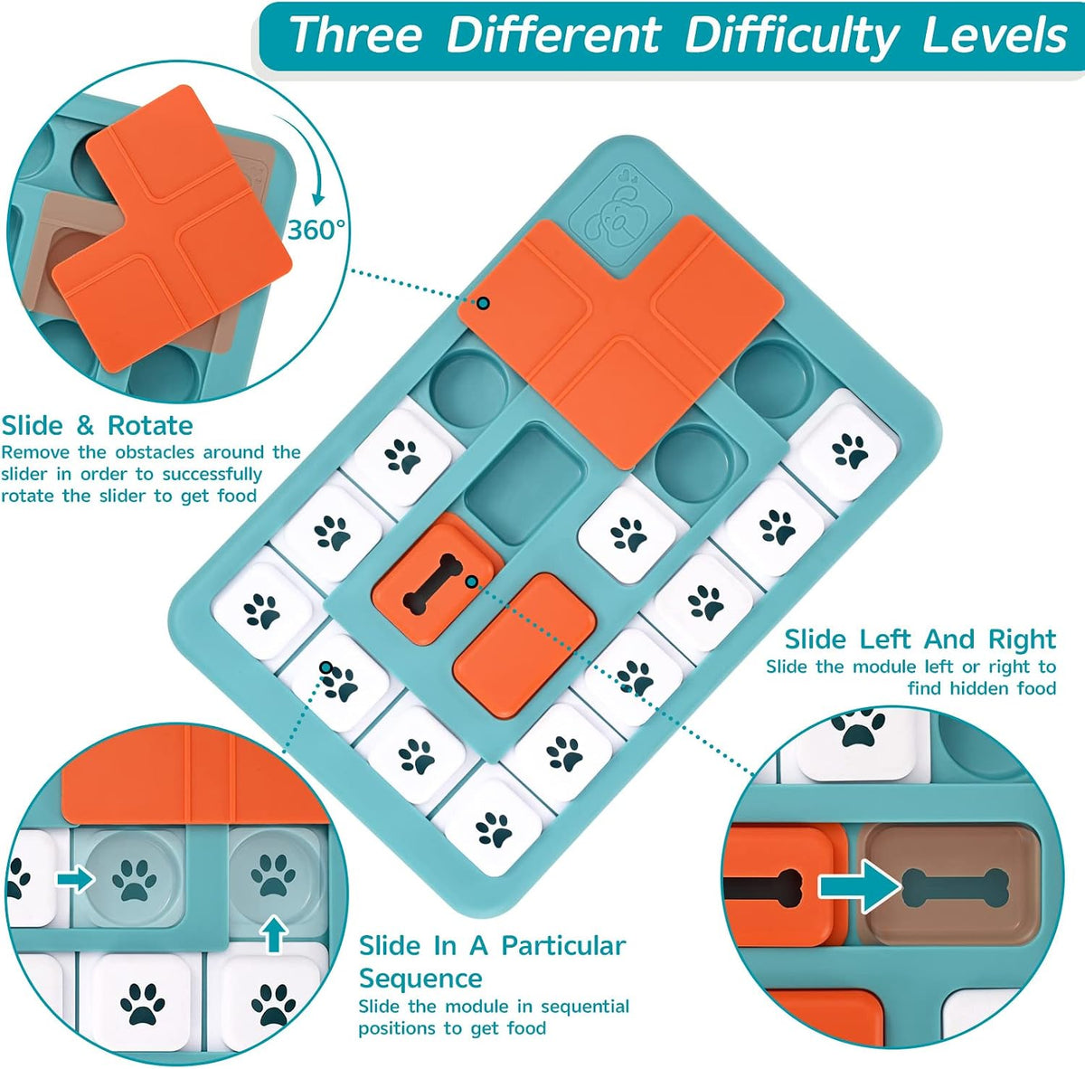 Interactive Dog Treat Puzzle Toys for IQ Training&Mental Stimulating