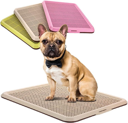 Puppy Pee Pad Holder Indoor Outdoor Dog Potty Toilet Training Tray 20" x 16" for Small and Medium Dogs (Ivory)