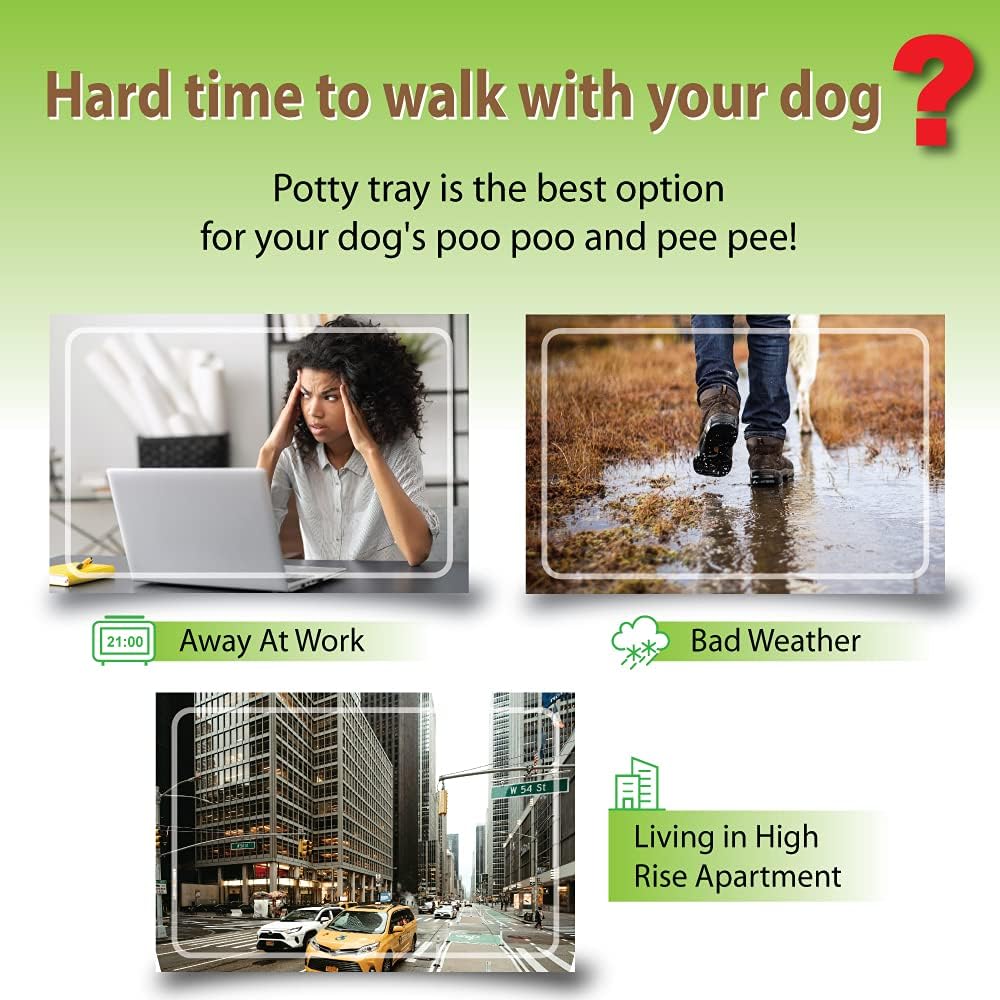Puppy Pee Pad Holder Indoor Outdoor Dog Potty Toilet Training Tray 20" x 16" for Small and Medium Dogs (Ivory)