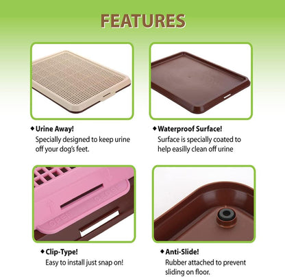 Puppy Pee Pad Holder Indoor Outdoor Dog Potty Toilet Training Tray 20" x 16" for Small and Medium Dogs (Ivory)