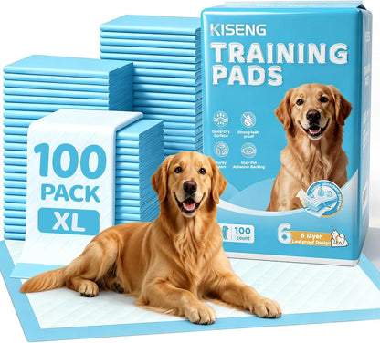 100 Count Dog Pee Pads 34" x 28", Super Absorbent Leak-Proof Training Pads