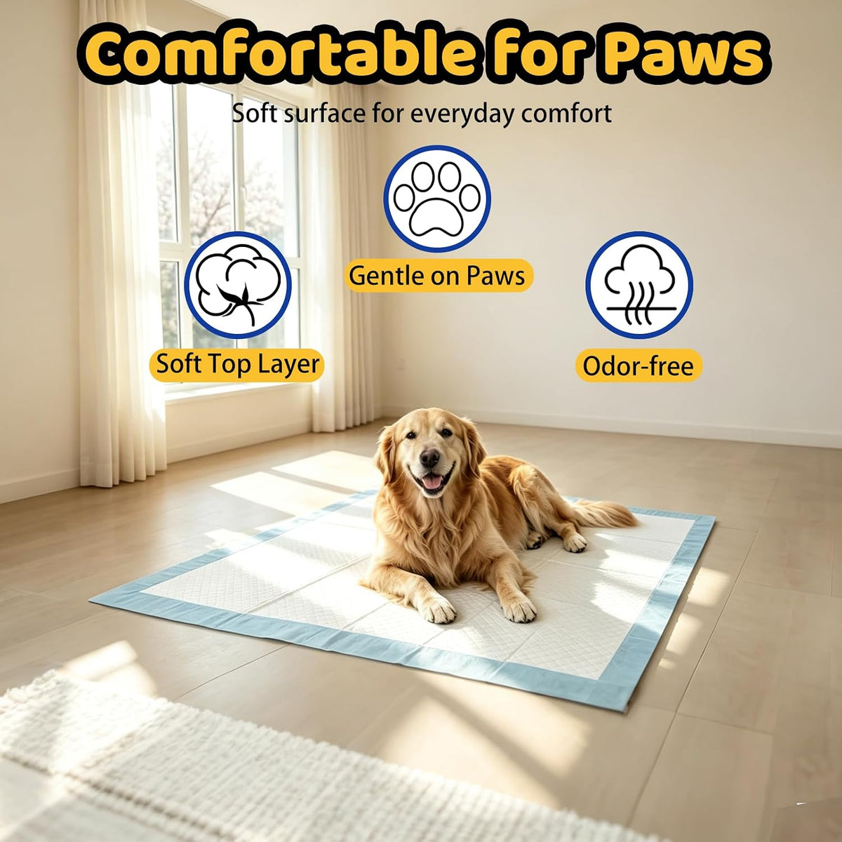100 Count Dog Pee Pads 34" x 28", Super Absorbent Leak-Proof Training Pads