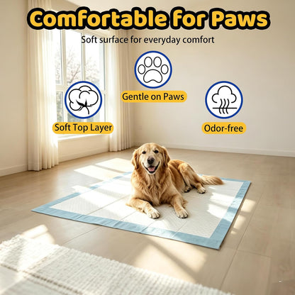 100 Count Dog Pee Pads 34" x 28", Super Absorbent Leak-Proof Training Pads