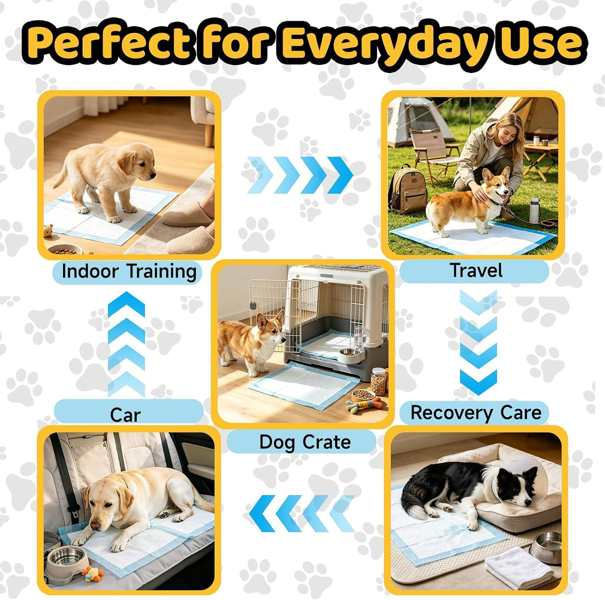 100 Count Dog Pee Pads 34" x 28", Super Absorbent Leak-Proof Training Pads