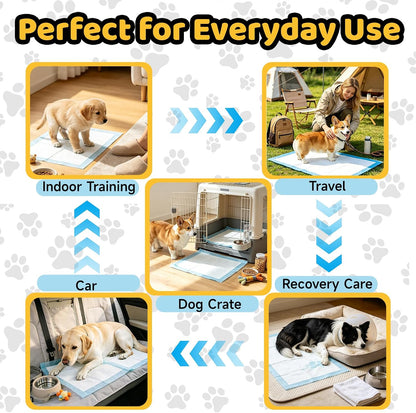 100 Count Dog Pee Pads 34" x 28", Super Absorbent Leak-Proof Training Pads