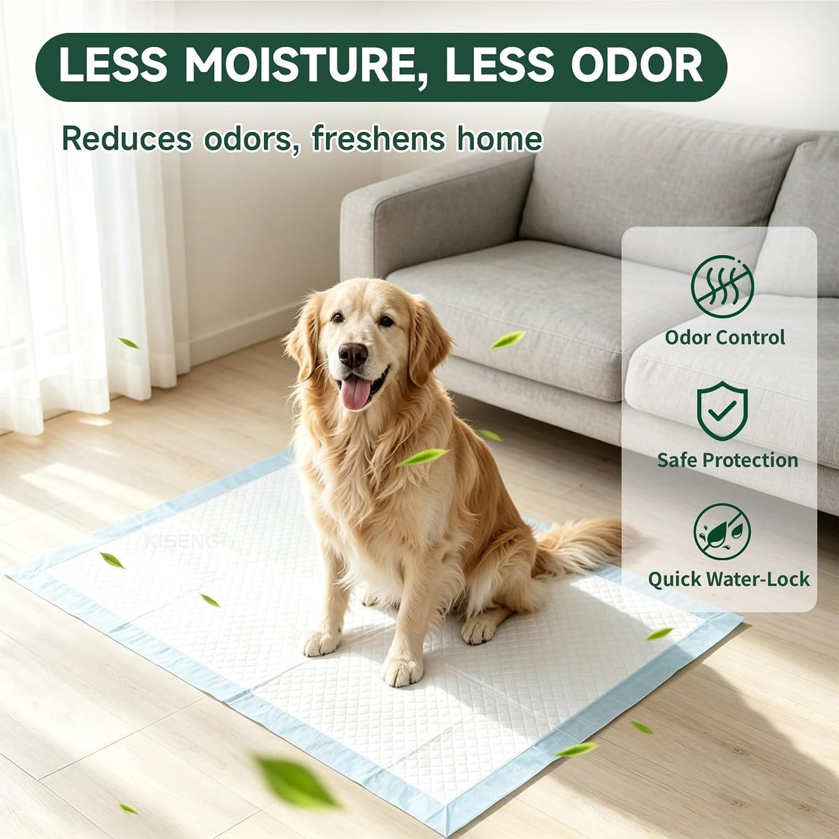 100 Count Dog Pee Pads 34" x 28", Super Absorbent Leak-Proof Training Pads