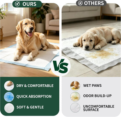 100 Count Dog Pee Pads 34" x 28", Super Absorbent Leak-Proof Training Pads