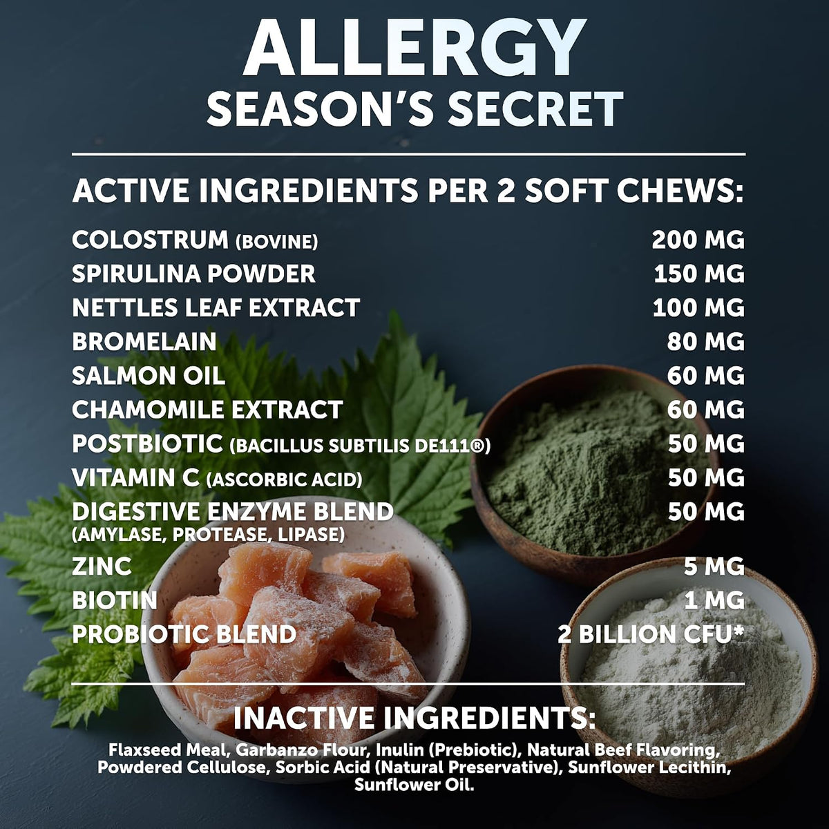 Dog Allergy Chews - 70 Treats - Itch Relief for Dogs - For Skin & Coat