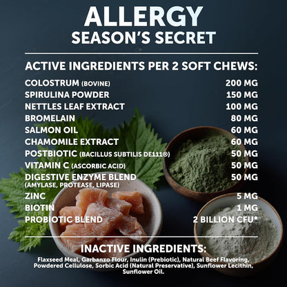 Dog Allergy Chews - 70 Treats - Itch Relief for Dogs - For Skin & Coat