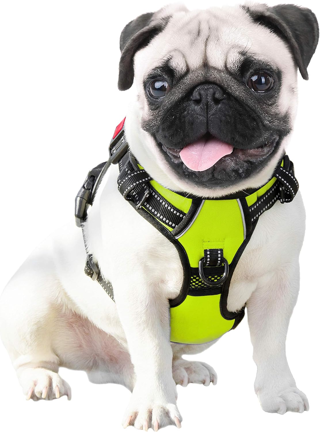 No Pull Dog Harness Medium Reflective Front Clip Vest with Handle | Adjustable 2 Metal Rings 3 Buckles,[Easy to Put on & Take Off](M, Orange)