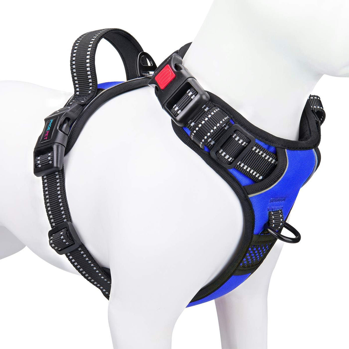 No Pull Dog Harness Medium Reflective Front Clip Vest with Handle | Adjustable 2 Metal Rings 3 Buckles,[Easy to Put on & Take Off](M, Orange)