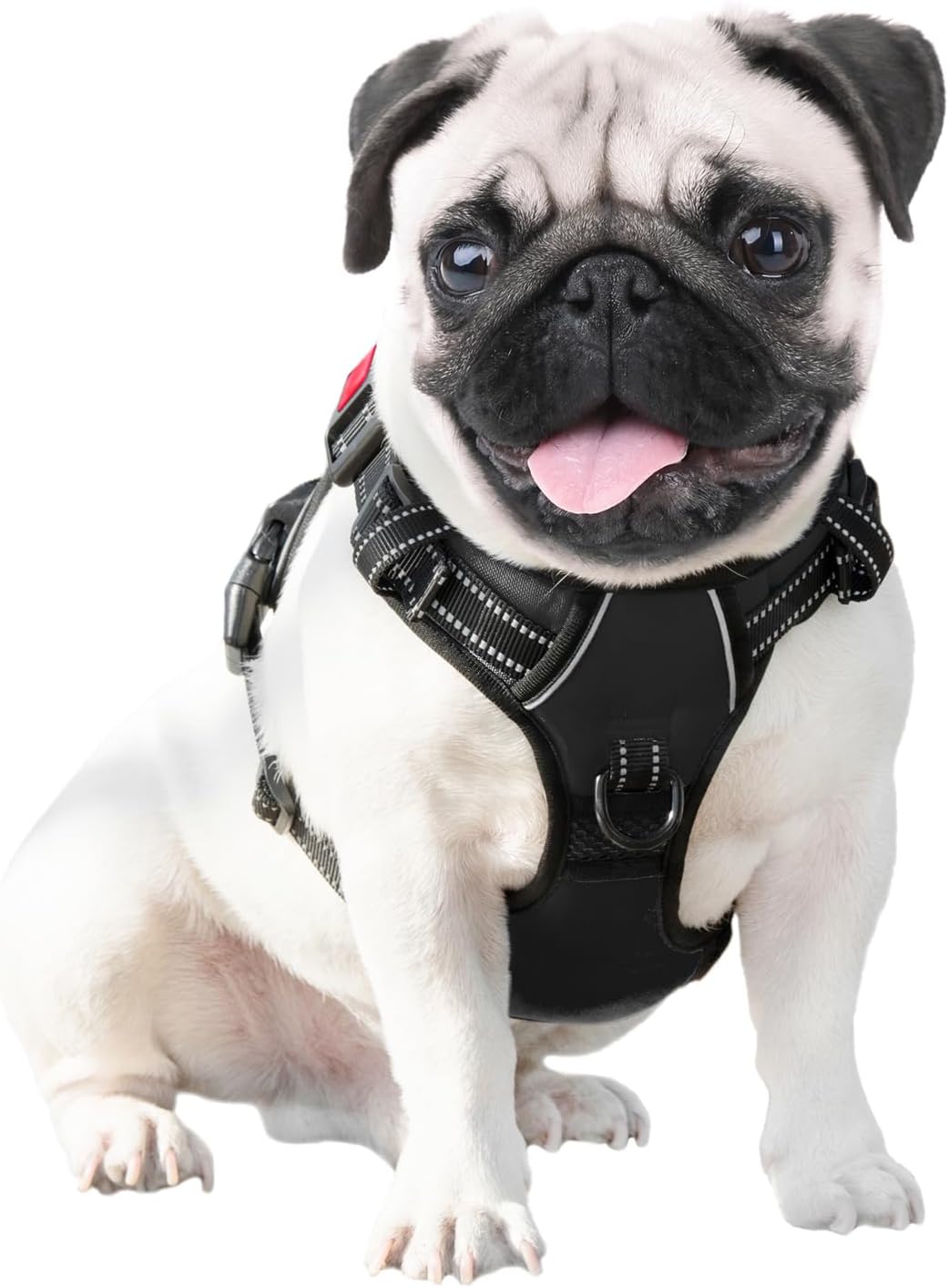 No Pull Dog Harness Medium Reflective Front Clip Vest with Handle | Adjustable 2 Metal Rings 3 Buckles,[Easy to Put on & Take Off](M, Orange)