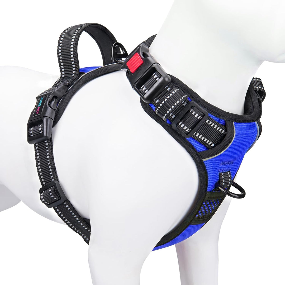 No Pull Dog Harness Medium Reflective Front Clip Vest with Handle | Adjustable 2 Metal Rings 3 Buckles,[Easy to Put on & Take Off](M, Orange)