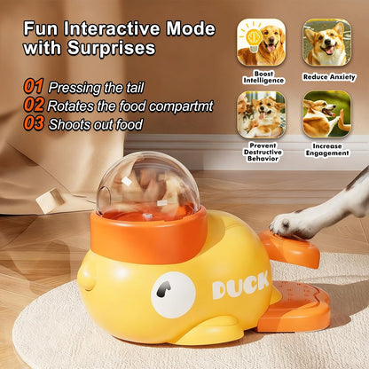 Duck Dog Slow Feeder Puzzle Toy, 3 Adjustable Openings, Treat Dispenser