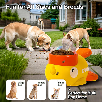 Duck Dog Slow Feeder Puzzle Toy, 3 Adjustable Openings, Treat Dispenser