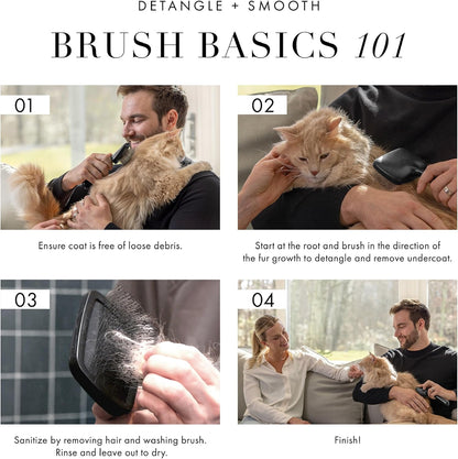 Slicker Brush for Pets-Grooming Brush with Coated Bristles