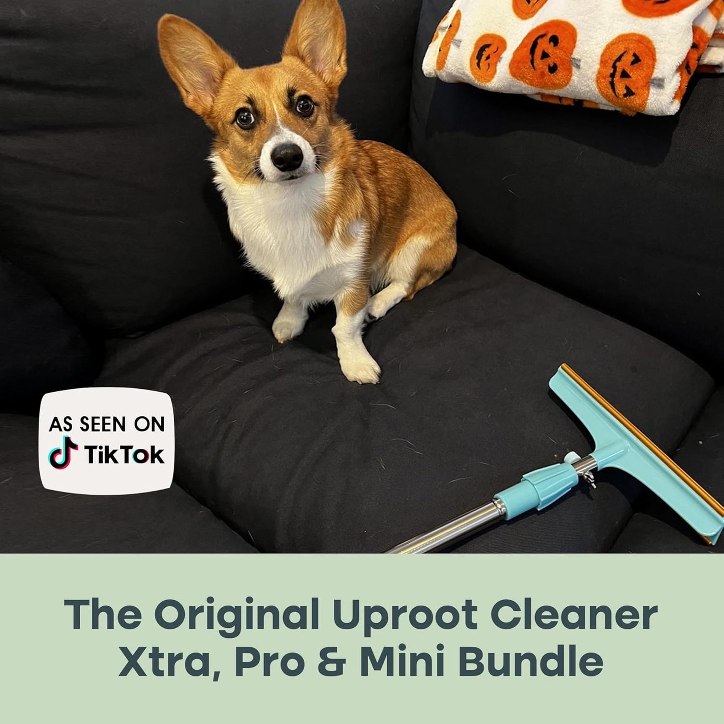 Uproot Cleaner Pro Pet Hair Remover Bundle - Including Xtra Carpet Rake for Pet Hair Removal Tool - Scrape Easy the Cat & Dog Fur from Your Carpet, Rugs, Cat Bed, Car Trunk & More