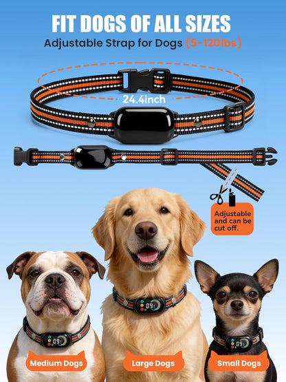 2-in-1 Dog Bark Collar & Shock Collar, IPX7 Waterproof E Collars with AI Anti-Bark/Beep/Vibration/Shock/no Shock for Small Medium Large Dog(5-120Lbs), Dog Training Collar with 3300FT Remote