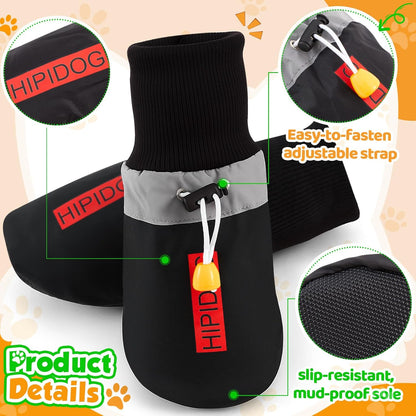 Waterproof Dog Raincoat Shoes 50-70lbs, Poncho Single Side