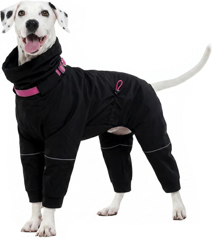 Kouser Waterproof Full-Body Coverage Dog Raincoat, Pink M