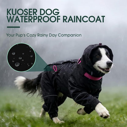 Kouser Waterproof Full-Body Coverage Dog Raincoat, Pink M
