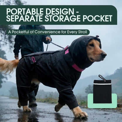 Kouser Waterproof Full-Body Coverage Dog Raincoat, Pink M