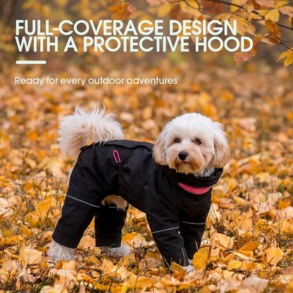 Kouser Waterproof Full-Body Coverage Dog Raincoat, Pink M
