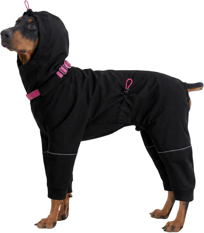 Kouser Waterproof Full-Body Coverage Dog Raincoat, Pink M