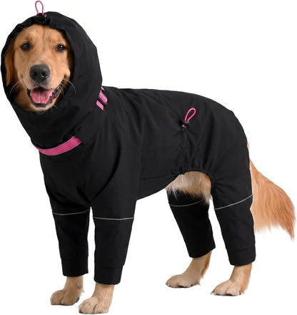 Kouser Waterproof Full-Body Coverage Dog Raincoat, Pink M