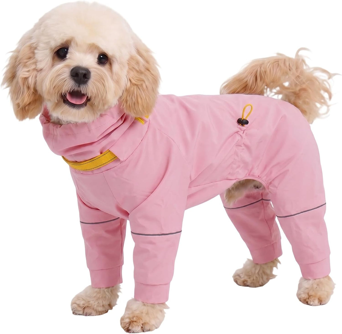 Kouser Waterproof Full-Body Coverage Dog Raincoat, Pink M