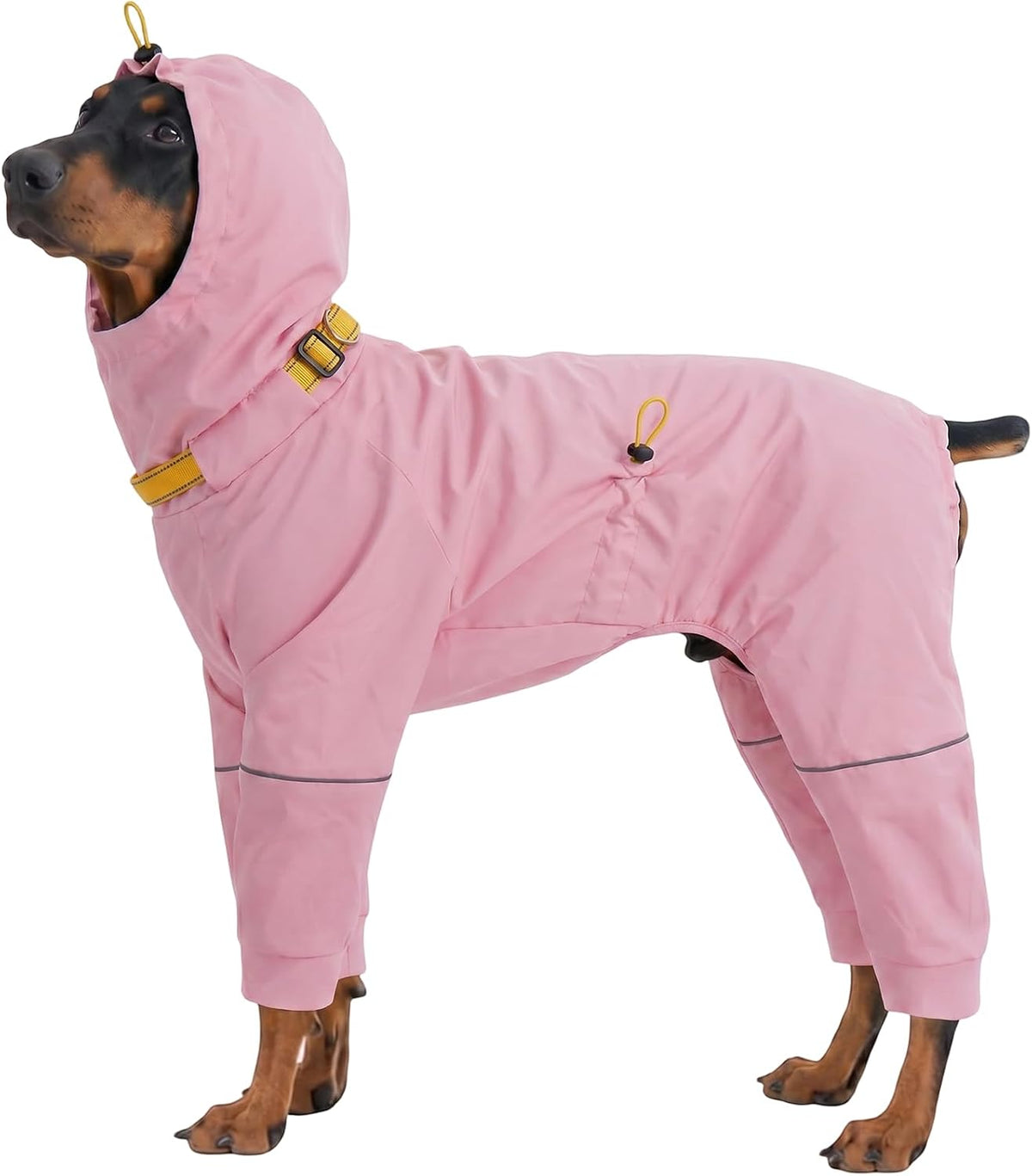 Kouser Waterproof Full-Body Coverage Dog Raincoat, Pink M