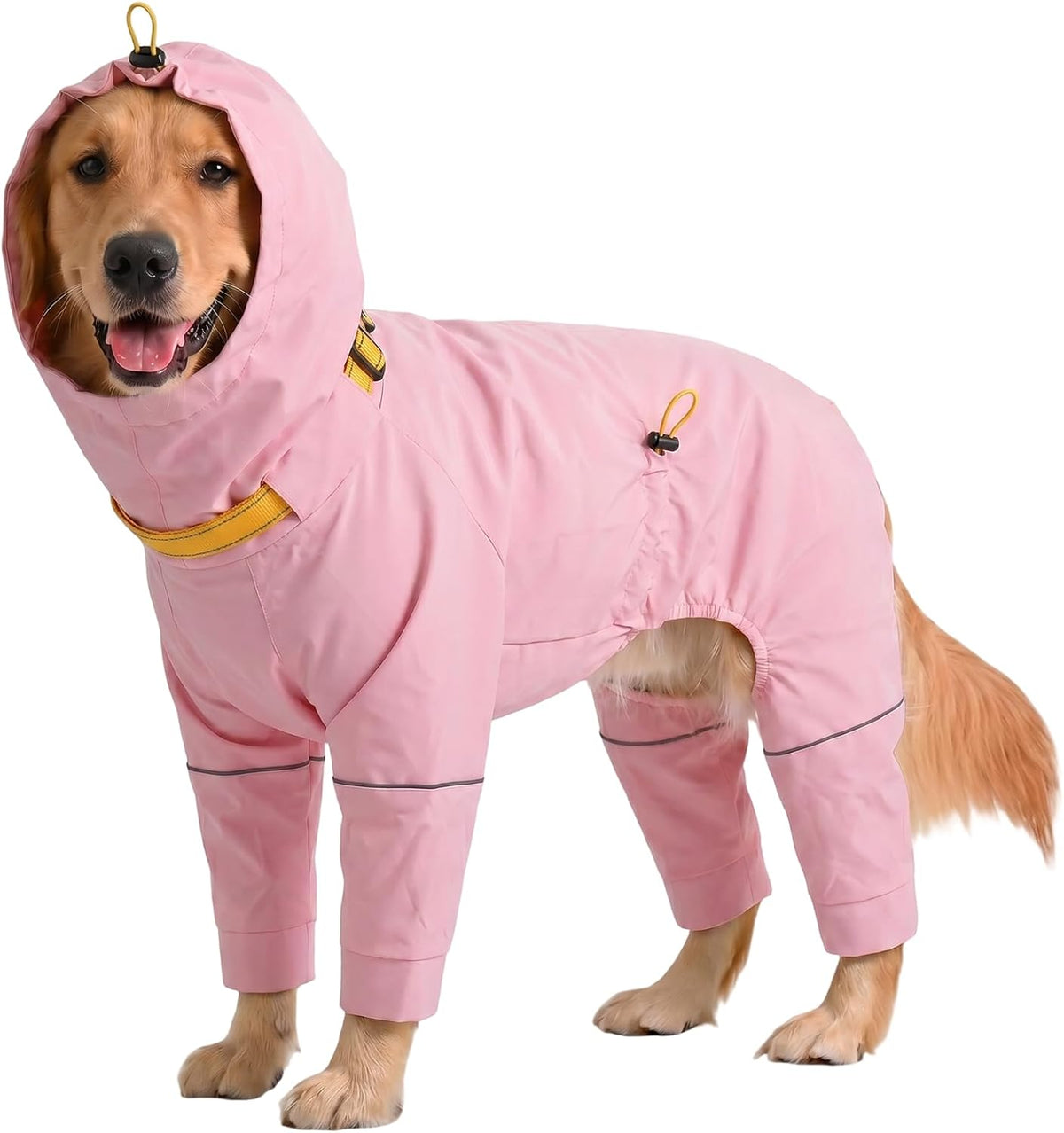 Kouser Waterproof Full-Body Coverage Dog Raincoat, Pink M