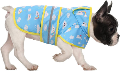 Dog Raincoat with Hood & Leash Hole S-XL Dog Rain Jacket Ducks M