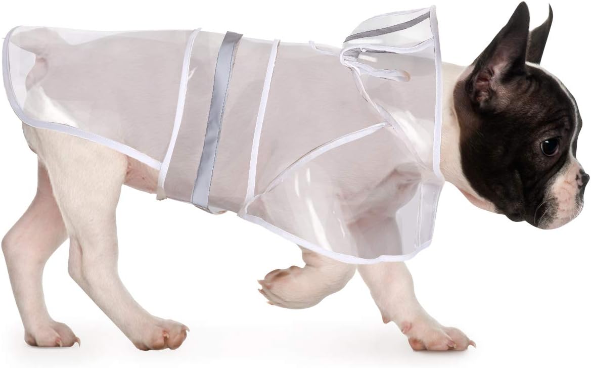 Dog Raincoat with Hood & Leash Hole S-XL Dog Rain Jacket Ducks M