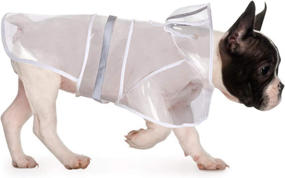 Dog Raincoat with Hood & Leash Hole S-XL Dog Rain Jacket Ducks M