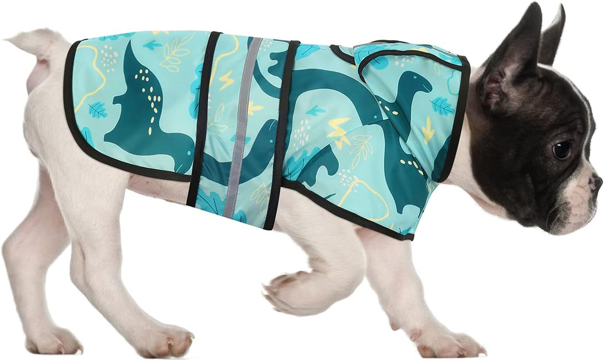 Dog Raincoat with Hood & Leash Hole S-XL Dog Rain Jacket Ducks M