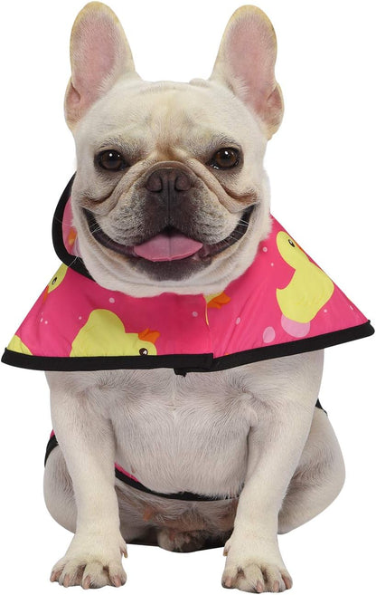 Dog Raincoat with Hood & Leash Hole S-XL Dog Rain Jacket Ducks M
